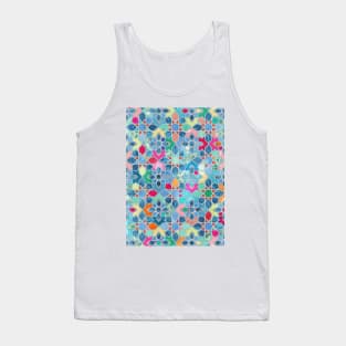 Pretty Pastel Moroccan Tile Mosaic Pattern Tank Top